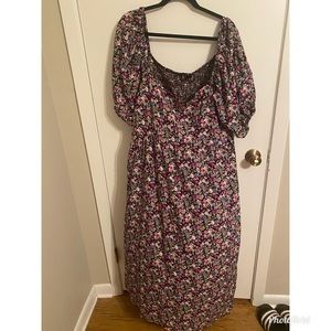 Nasty Gal Smock Floral Midi Dress